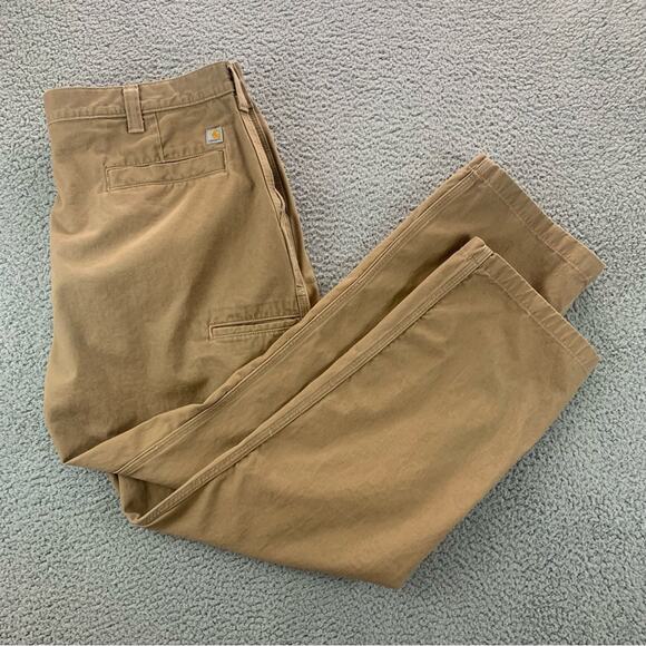 Carhartt Relaxed Fit Twill 5-Pocket Work Dark Khaki Pants Men's   -  Size:   42 - Picture 6 of 16